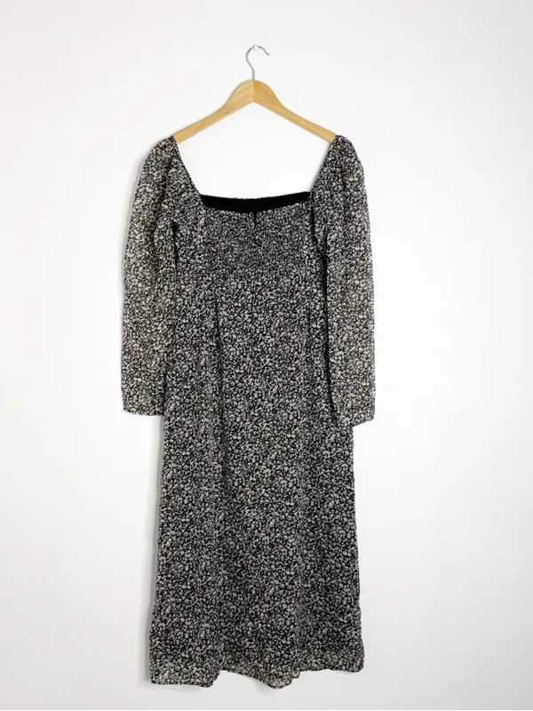 Abercrombie & Fitch Emerson Floral Chiffon Midi Dress Large - Image 3
