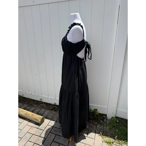 Abercrombie & Fitch Tiered Ruched Babydoll Maxi Dress Size Large - Image 5