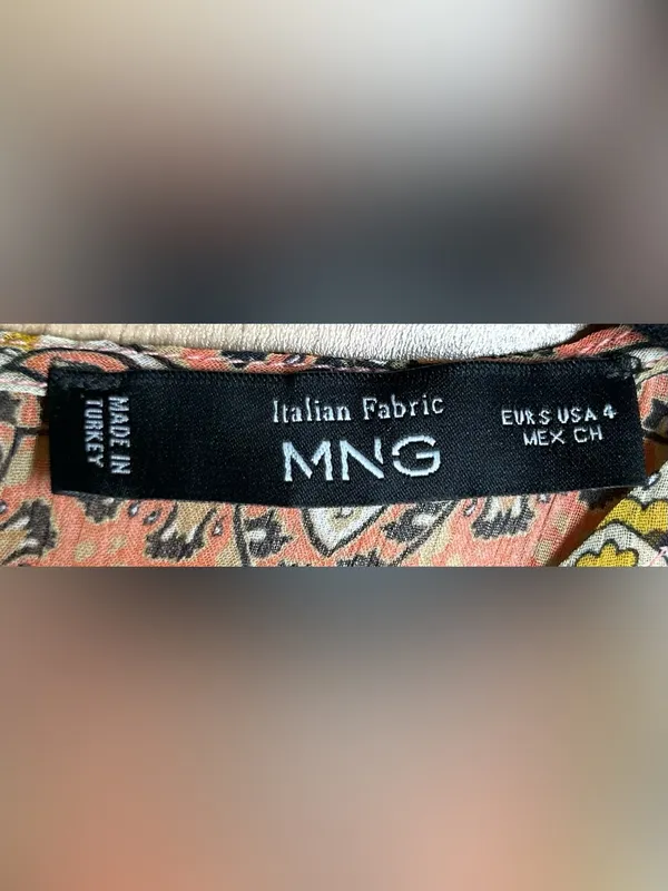 MANGO Size 4 Oli Paisley Print Mini Dress - Image 3