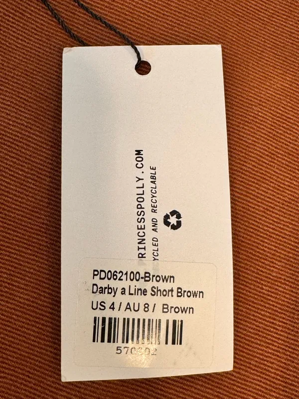 NWT Princess Polly Darby Short Brown Denim High Waisted 4 - Image 6