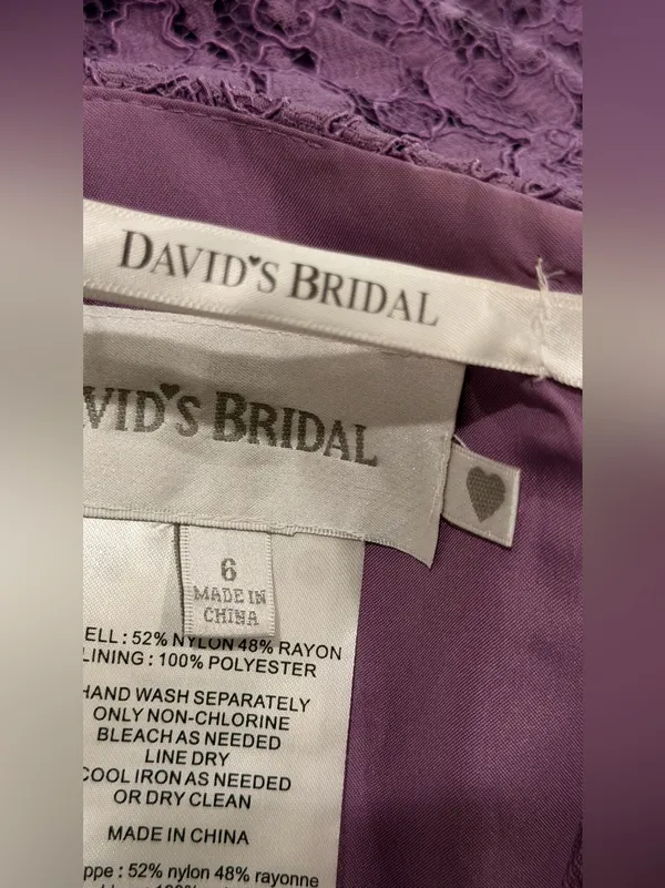 Davis bridal New no tags size 6 Strapless Lavender Lace A-Line Dress - Image 7