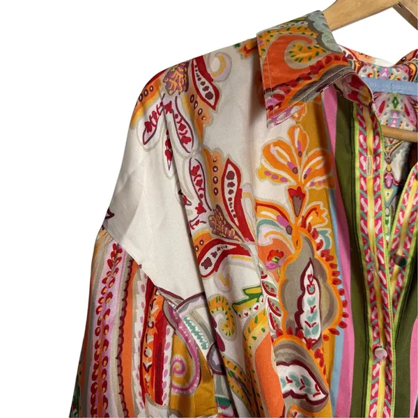 Antonio Melani Roxanne Baroque Paisley Belted Long Sleeve Midi Shirt Dress 2 - Image 8