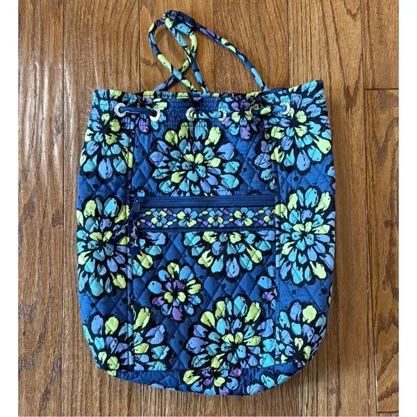 Vera Bradley blue green floral quilted backpack - Image 8