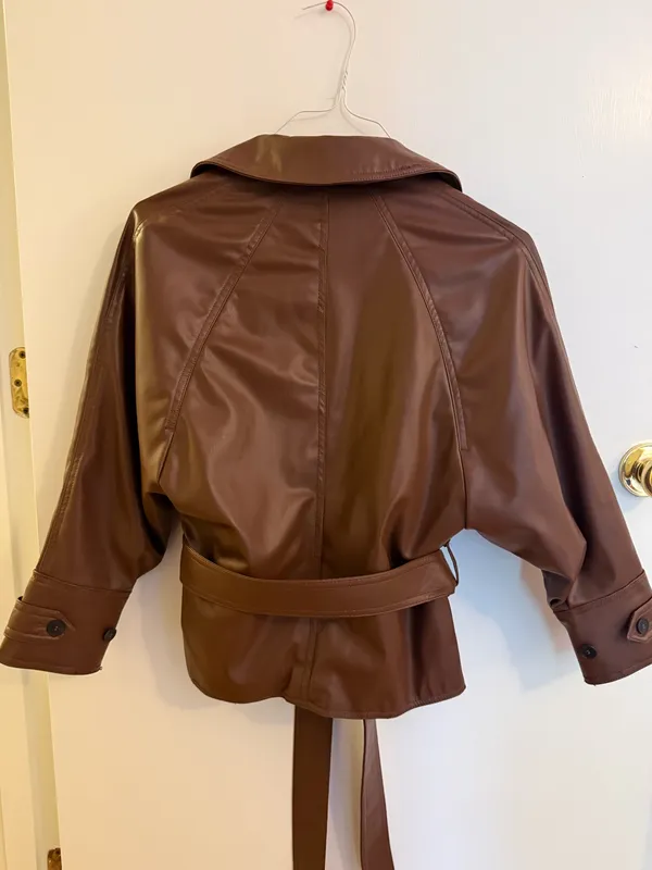 Faux Leather Brown Jacket ZARA - Image 2
