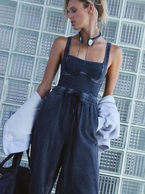 Free People Inbound Onesie - Black - Image 3