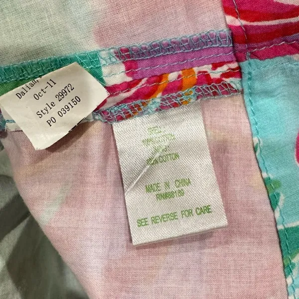 Lilly Pulitzer Blue Pink Shorlie Bellina Floral Print Mini Skirt Women’s Small - Image 4