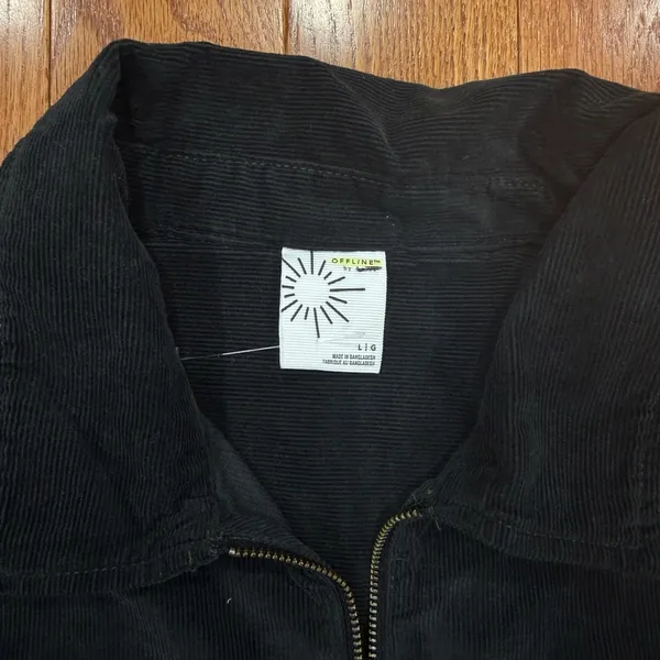Aerie Corduroy Quarter Zip Pullover Jacket Size Large - Image 2