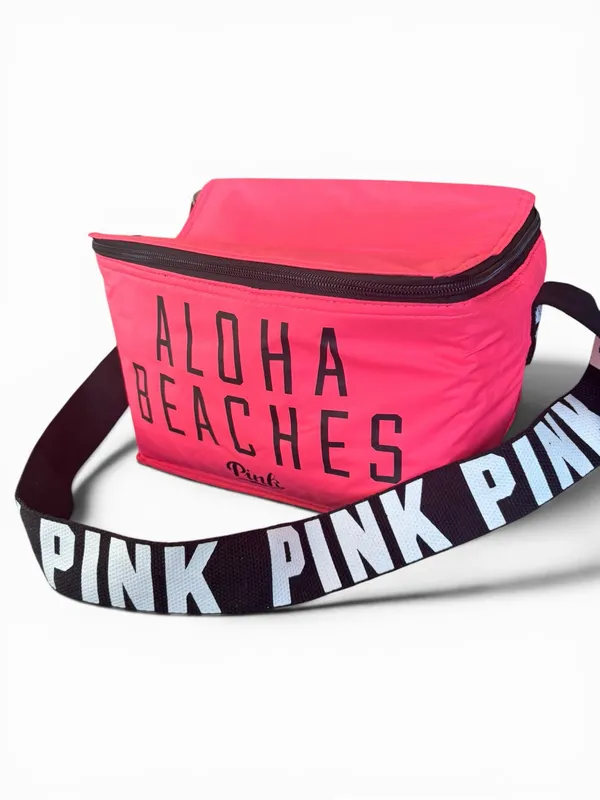 pink Victoria's Secret PINK "Aloha Beaches" insulated mini cooler bag - Image 5
