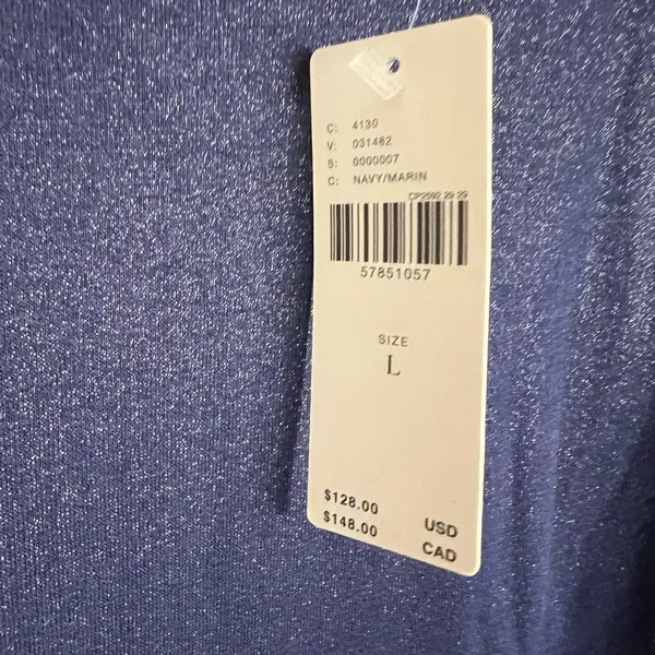 Maeve Anthropologie Ismene Navy Blue Metallic Cap Sleeve Drop Waist Midi Dress L - Image 8