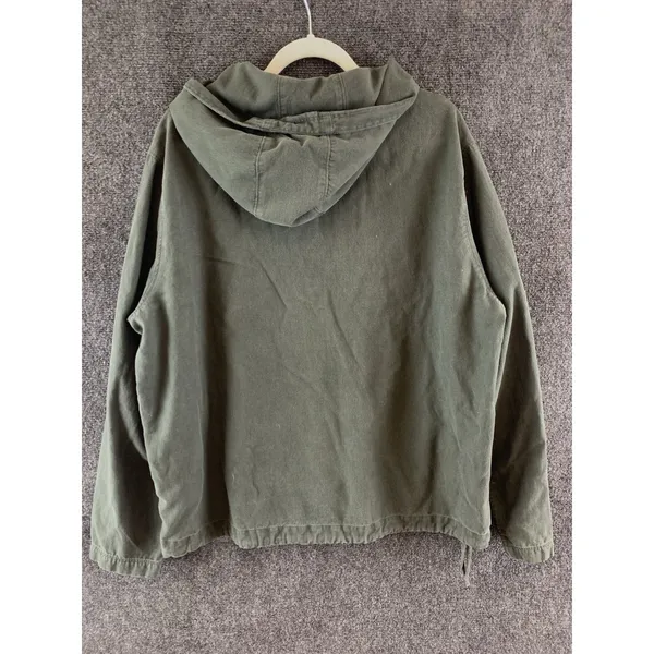 COS Men’s Hoodie Canvas Pullover Streetwear Olive Green Designer Sz Large - Image 9