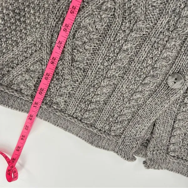 Aran crafts merino wool Long Button‎ Cable gray sz M Size M - Image 5