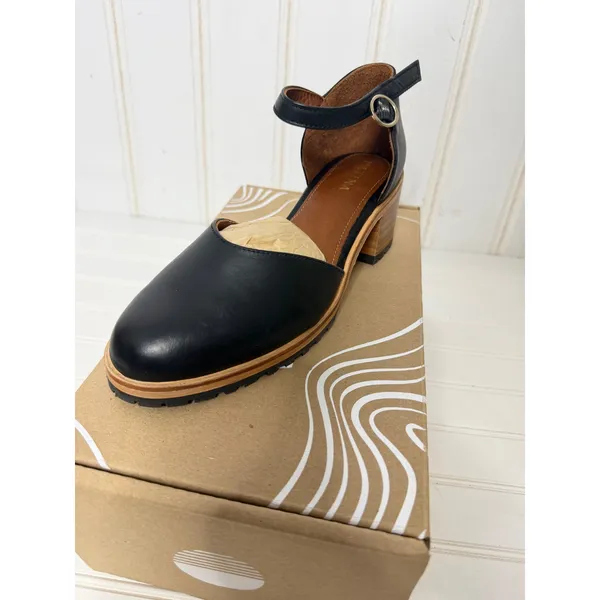 Portland Leather Patina Heeled Mary Jane Black Leather Block Heel Shoes Sz 8 NEW - Image 8