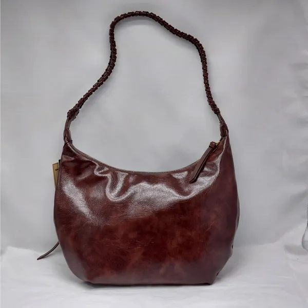 Olivia & Kate Womens Shoulder Bag Brown Vegan Leather Slouch Hobo Purse Travel - Image 6