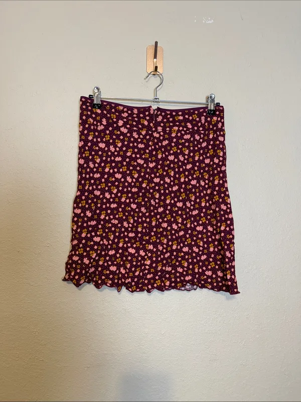 Free People IRL Floral Mini‎ Slip Skirt Y2K 90's Style Size 2 In Plum Combo Nwt - Image 6
