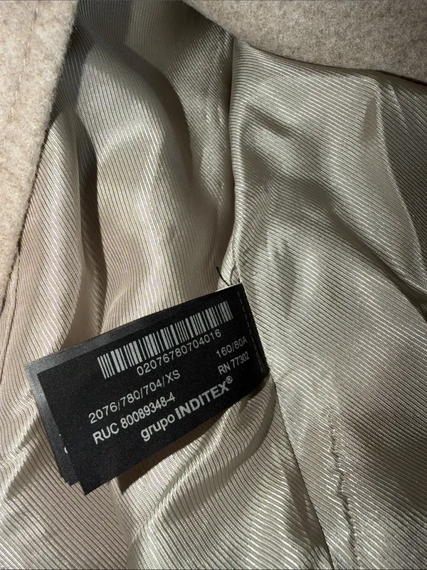 NWT ZARA Beige Taupe Tailored Outerwear Long Coat XS - Image 8