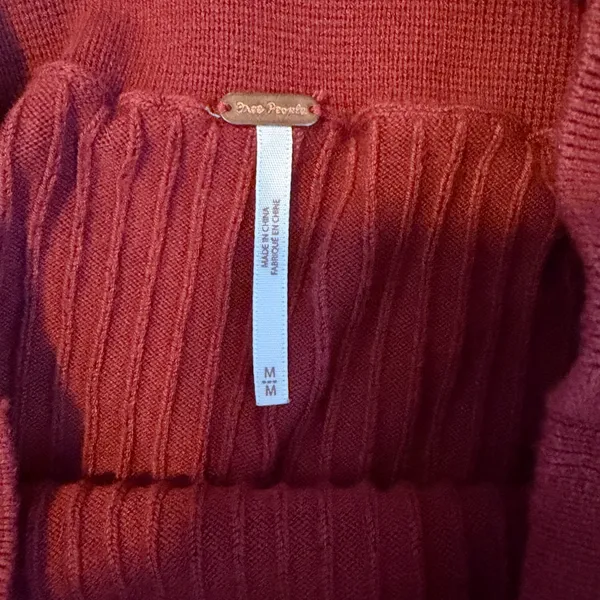 Free people Red Ribbed Faux Wrap Skirt - Image 3