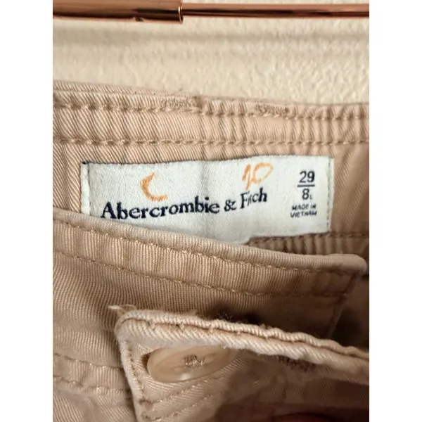 Abercrombie & Fitch Cargo Pants‎ Womens Size 8 Tan Khaki Utility Straight Leg - Image 3