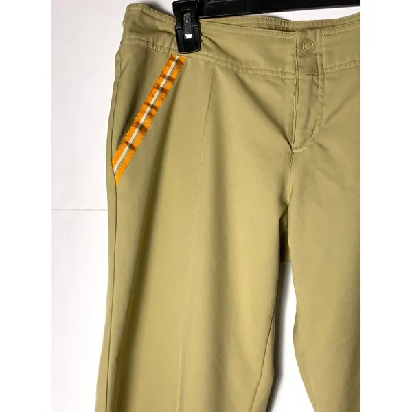 Nike Golf Pants Womens M Beige Khaki Orange Stripe Dri Fit Straight Leg - Image 6