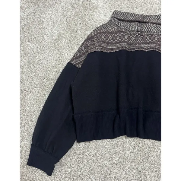 We The Free People At The Lodge Sweater Cropped Cowl Neck Fair Isle Knit Size S - Image 6