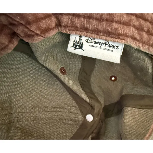 Disney Parks Hat Mickey Mouse Canvas Olive Brown Trim Adjustable Hook and Loop - Image 2