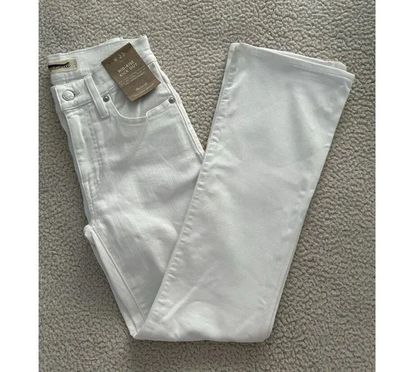 Madewell Mid Rise Kick Out Ankle Length Jeans Pure White Womens Size 23 - Image 8