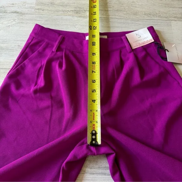 NWT Happily Grey Wide Leg Trouser Pants Full Length High Waisted Front Slit XS‎ - Image 13