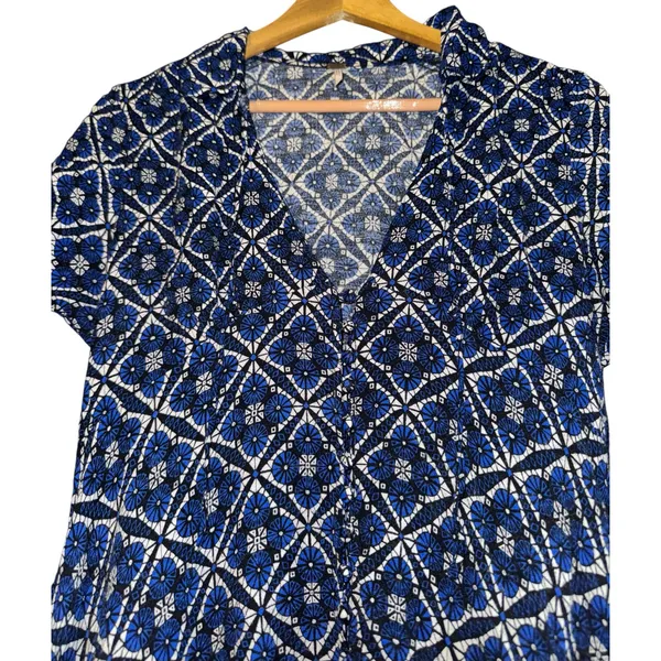 Free People Melody Printed Mini Dress Size 6 Spanish Boho Hippie Festival‎ ~Flaw - Image 3