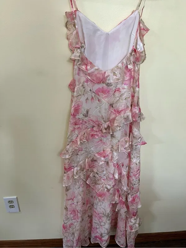 NEW Altar’d State Pink Florals and Bows Maxi Dress Size Small NWT - Image 7