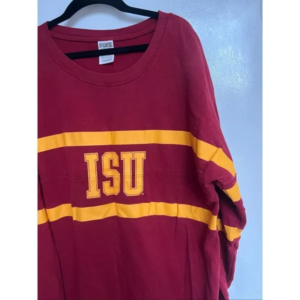 PINK By Victoria’s Secret ISU Long Sleeve Top Woman’s Size Medium Iowa State - Image 2