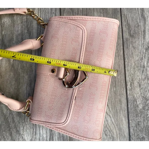 Juicy Couture | Blush Pink Heart Charm Shoulder Bag with Logo Print - Image 6