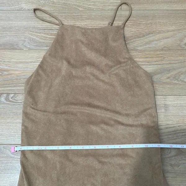 A+‎ Ellen brown Faux suede romper small Brown - Image 2