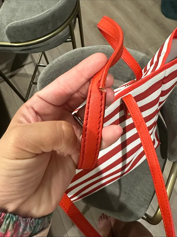 Kate Spade Red‎ and white large tote bag - Image 6