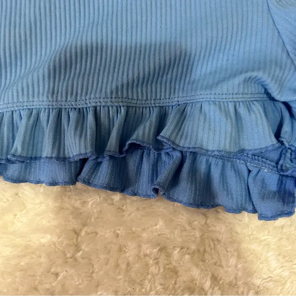 Halara medium blue ribbed ruffle Shorts - Image 3