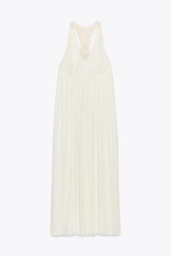 Zara Flowy Halter Maxi Dress in Soft Cream - Image 7