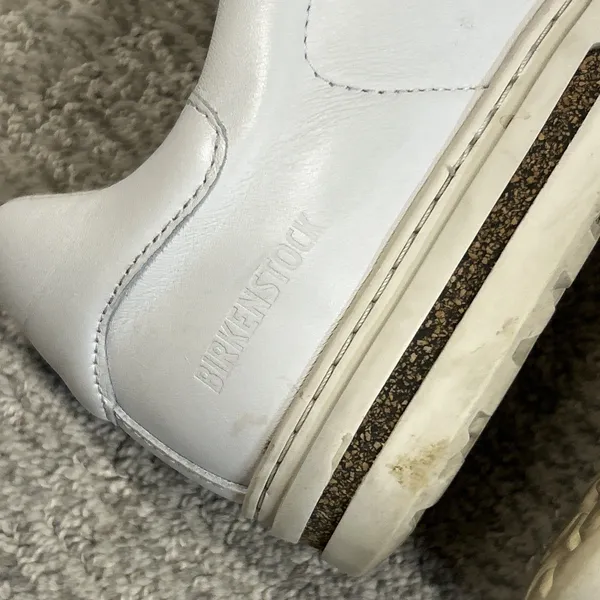 Birkenstock Bend Low Shoes Womens 9.5 White Leather Sneakers 40 Casual Lace Up - Image 7