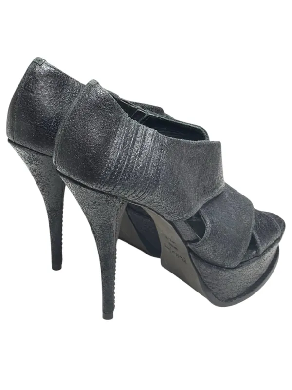 Elizabeth and James 𒀭 Milla Platform Stiletto Heel Sandal 𒀭 Black Sheen 𒀭7.5M - Image 4