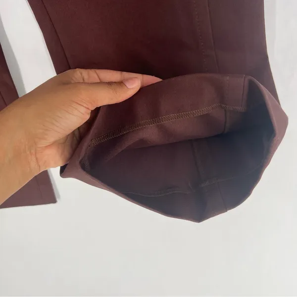 Escada Chocolate Brown Stretch‎ Cotton Mid Rise Crop Flare Pant Size 8 - Image 4