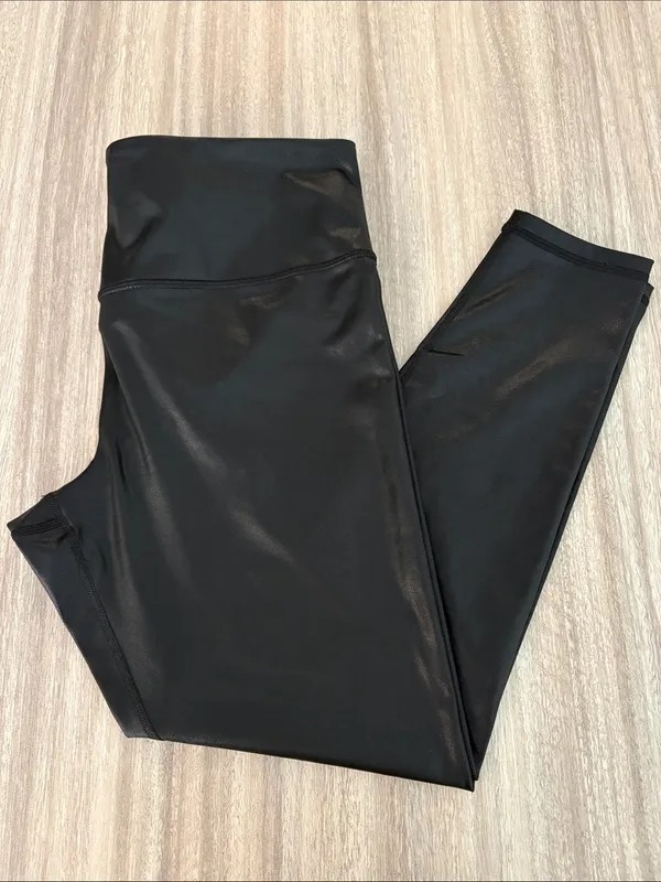 Athleta Elation Matte Foil Shine 7/8 Tight Leggings Women’s Size XL Black - Image 3