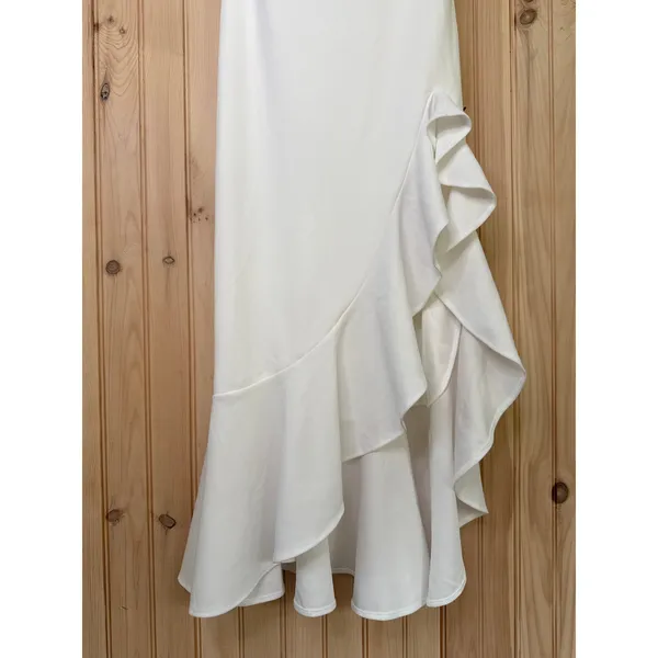 NWOT Lulus Iveta White Cutout Ruffled Sleeveless Midi Dress Dance Party Sz L - Image 4