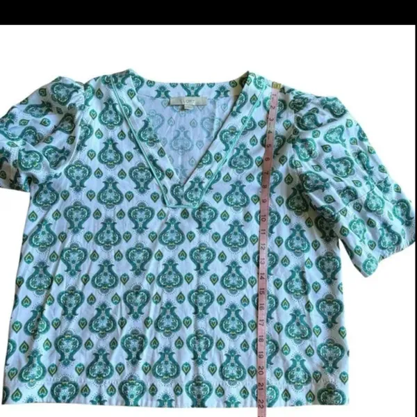 Loft floral medallion bell sleeve blouse size M - Image 11