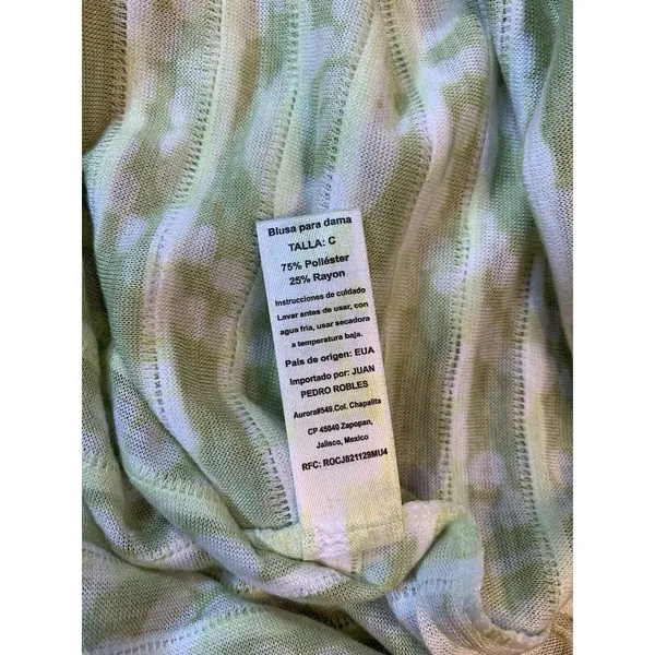 Before + Again Top Women's Small Green Floral Burnout Boho‎ Casual Sophisticated - Image 7