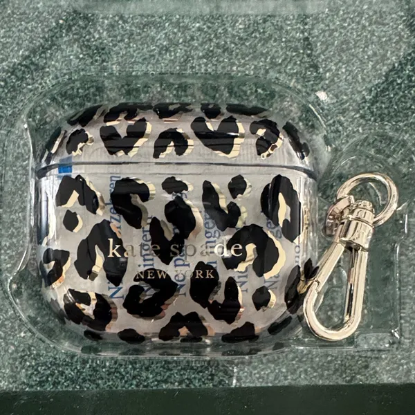 Kate Spade Black and Tan Leopard AirPods Holder - Image 2