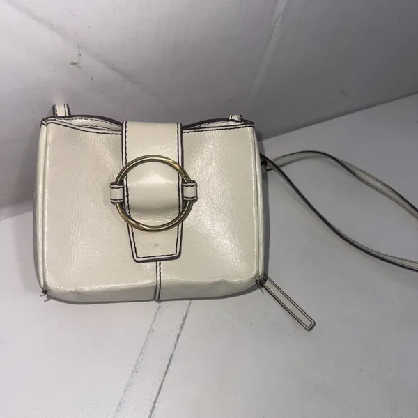 HOBO Mini Elan White Leather Small Minimalist Boho Western Crossbody Bag Purse - Image 3