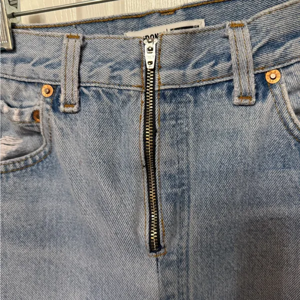 RE/DONE x LEVIS wide leg reworked jeans‎ exposed zipper size 25 - Image 5