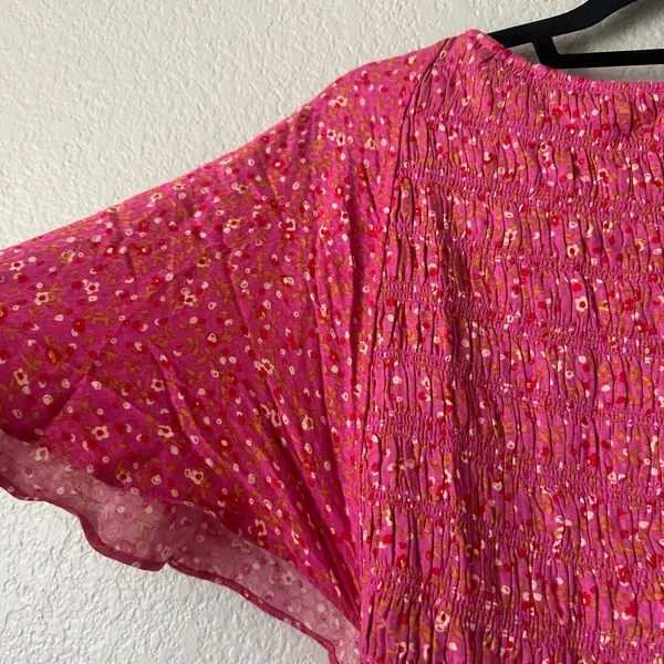 Free People Florence Lace-up-Back Mini Dress Pink Floral Small NWT - Image 4