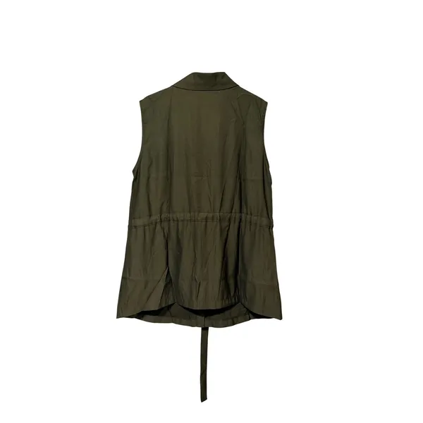 Ninexis Womens Olive Green Utility Vest Sleeveless Button Up Cargo Pocket L NEW - Image 3