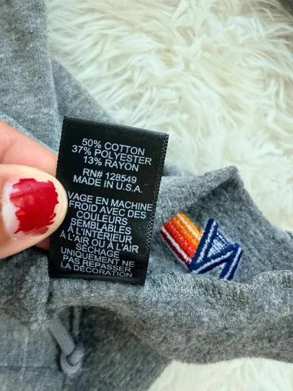 Aviator Nation Bolt Stitch Chevron Split Neck Cropped Hoodie - Image 7