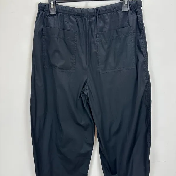 Madewell Pull-On Barrel-Leg Utility Pants in Poplin Cotton Black Wide Leg M NWT - Image 12