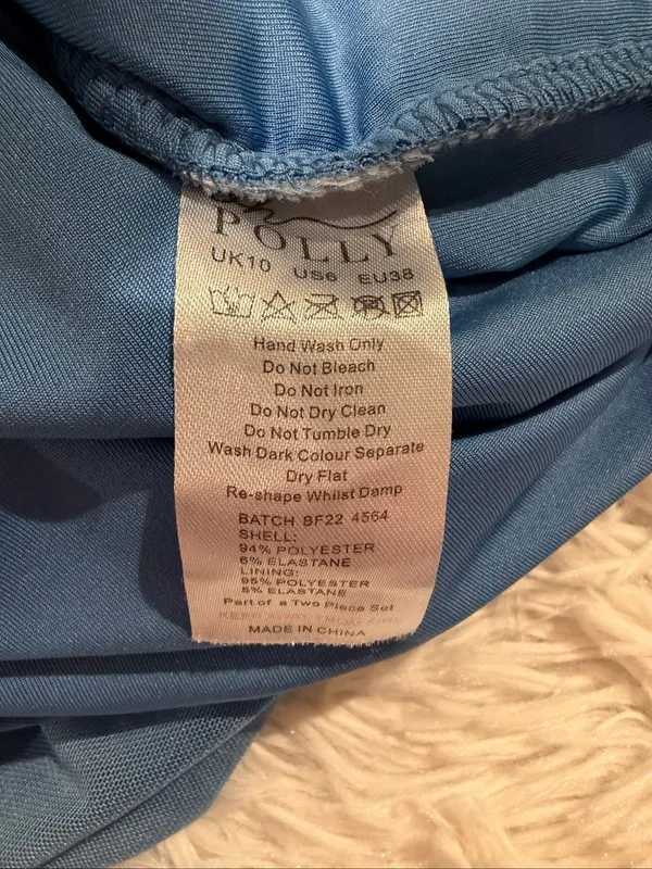 Oh Polly Mesh Bodycon Rhinestone Mini Dress in Blue Size 6 - Image 7