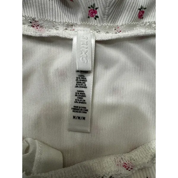 SKIMS White Soft Lounge Lace Romper Neon Orchid Rose Floral – Sold Out – Size M - Image 5